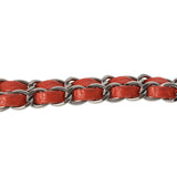 CHANEL シャネル マトラッセ シングルフラップ チェーンショルダー 赤系 シルバー金具 レディース ラムスキン ショルダーバッグ ABランク 中古 銀蔵