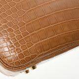 HERMES エルメス プリュム28  ベージュロゼ ゴールド金具 □B刻印(1998年頃) レディース ポロサス ハンドバッグ ABランク 中古 銀蔵