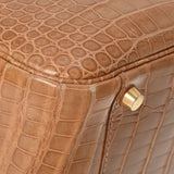 HERMES エルメス プリュム28  ベージュロゼ ゴールド金具 □B刻印(1998年頃) レディース ポロサス ハンドバッグ ABランク 中古 銀蔵