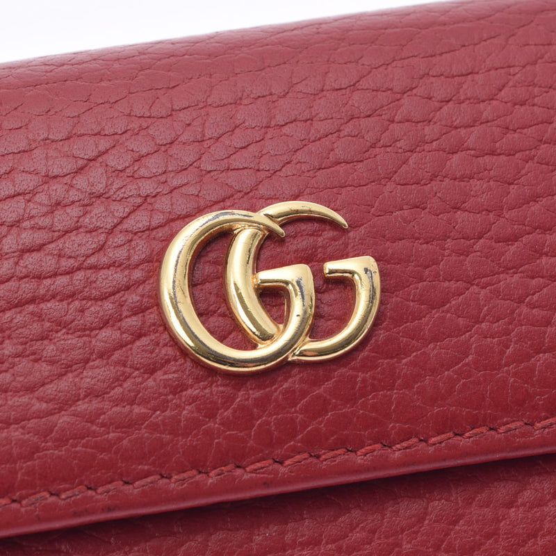 GUCCI グッチ GGマーモント 6連 赤 ゴールド金具 456118 レディース レザー キーケース Bランク 中古 銀蔵