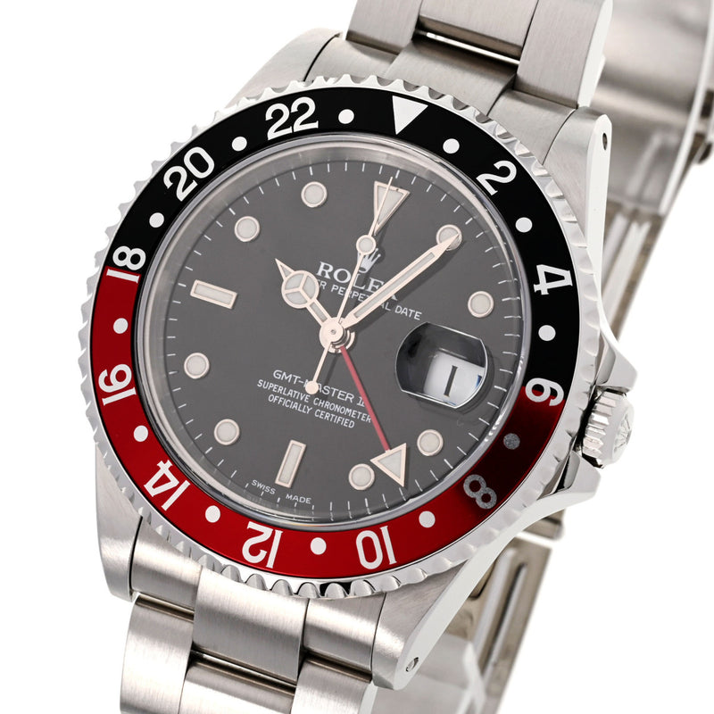 ROLEX ロレックス GMTマスター2 赤黒ベゼル 16710 メンズ SS 腕時計 自動巻き ブラック文字盤 Aランク 中古 銀蔵