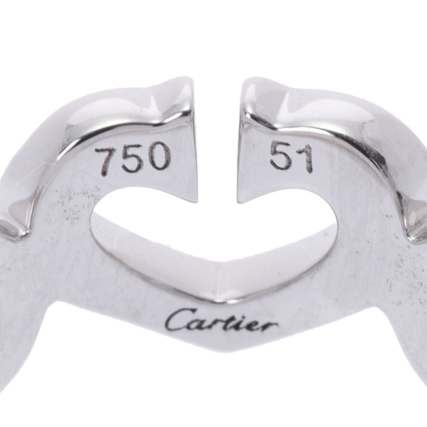 CARTIER カルティエ Cハートリング センターダイヤ #51  11号 レディース K18ホワイトゴールド リング・指輪 Aランク 中古 銀蔵