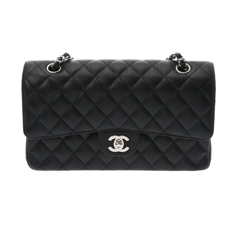 CHANEL シャネル マトラッセ Wフラップ チェーンショルダー 25cm 黒