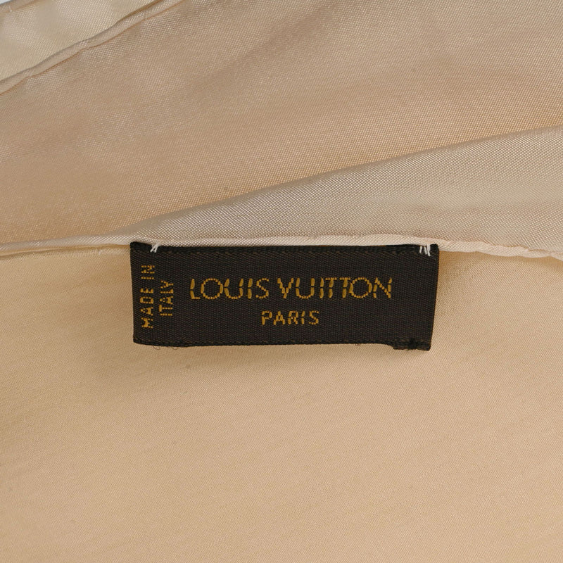 LOUIS VUITTON ルイヴィトン モノグラムフラワー ベージュ レディース シルク52％/アセテート48％ スカーフ ABランク 中古 銀蔵