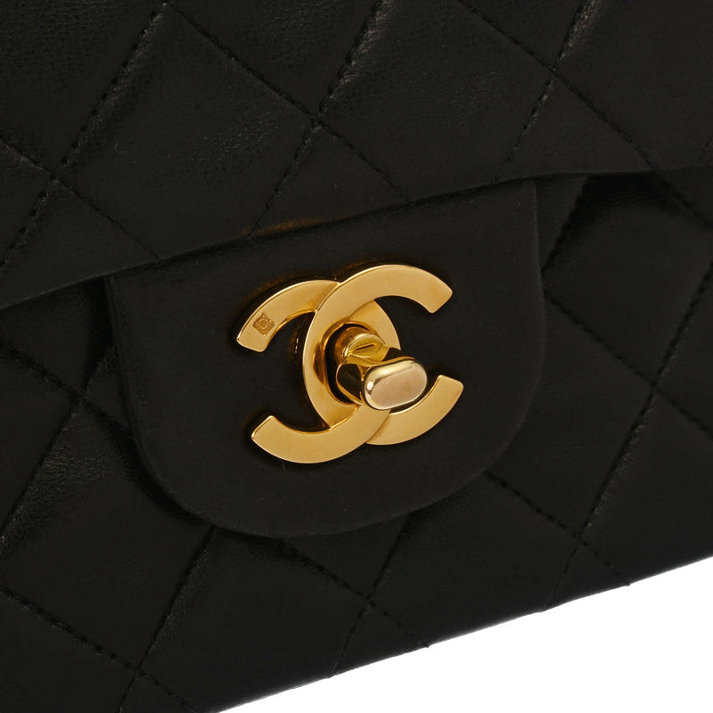 CHANEL シャネル マトラッセ チェーンショルダー 23cm ブラック ゴールド金具 レディース ラムスキン ショルダーバッグ Bランク 中古 銀蔵