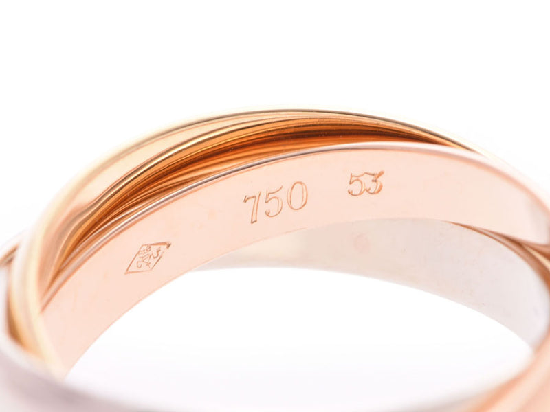 Cartier Trinitling 3 Color #53 Ladies YG/WG/WG/WG/WG/PG 7.6g ring A-rank, CARTIER, used in used silver carrot.