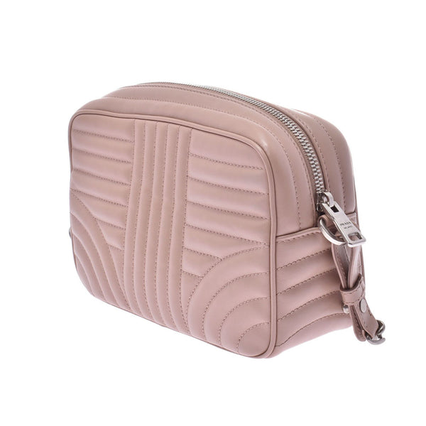 Prada Diagram Pink Beige Ladies Soft Calf Shoulder Bag 1BH083 PRADA Used