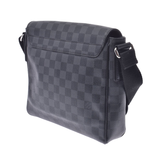 LOUIS VUITTON Louis Vuitton Grafit District PM Damier Black/Grey Men's Damier Grafite Canvas Shoulder Bag N41260 Used