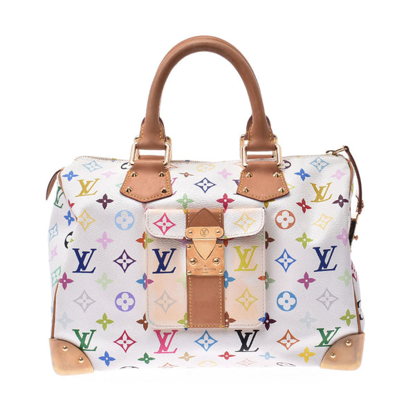 LOUIS VUITTON ルイヴィトン マルチカラー スピーディ30 ブロン（白） M92643 レディース ハンドバッグ Bランク 中古 銀蔵