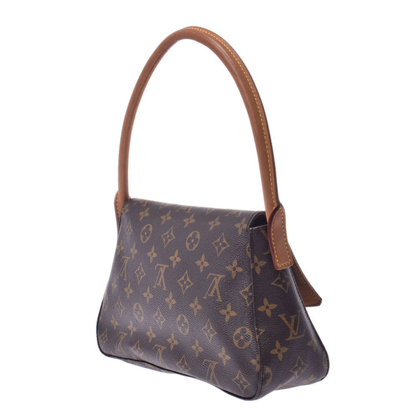 LOUIS VUITTON Louis Vuitton monogram mini-looping brown M51147 Lady's monogram canvas one shoulder bag B rank used silver storehouse