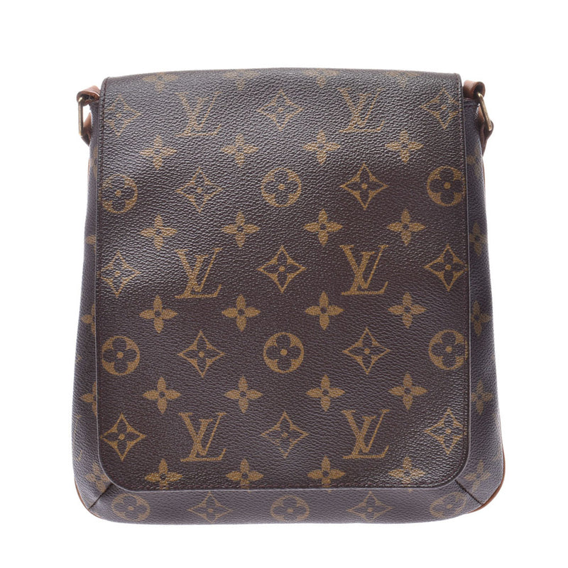 LOUIS VUITTON路易威登Monogram Musette莎莎长棕色M51387中性Monogram帆布单肩包B等级二手Ginzo