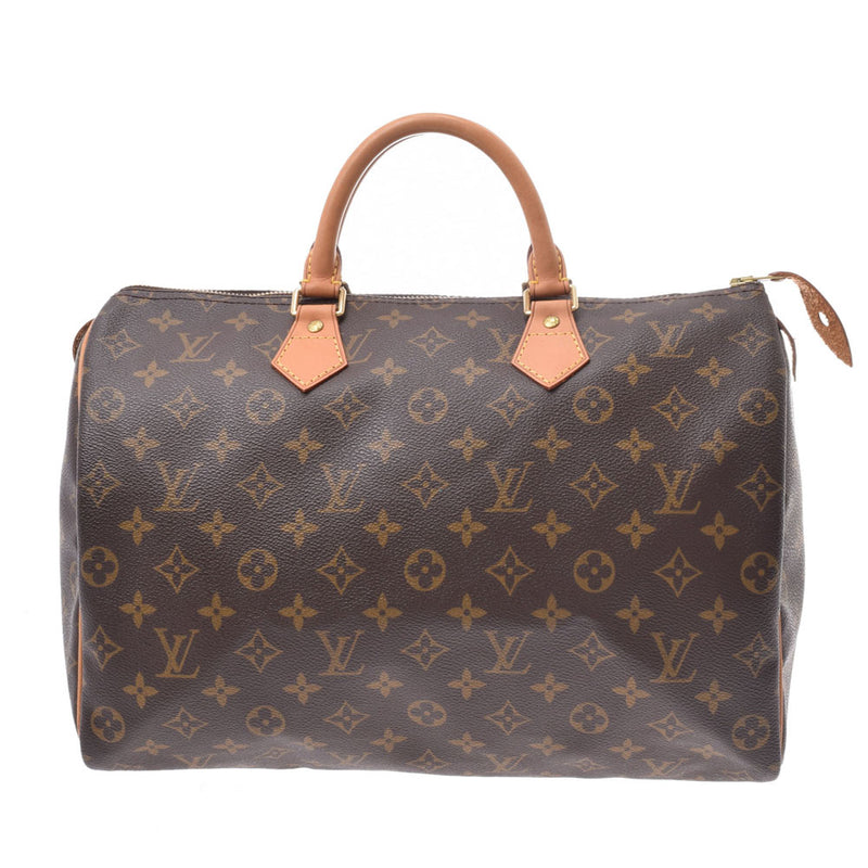 LOUIS VUITTON路易威登Monogram Speedy 35棕色M41107中性Monogram帆布手袋AB等级二手Ginzo