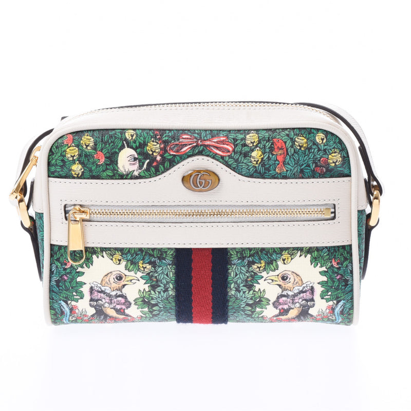 GUCCI Gucci Ophidia Japan Limited Higuchi Yuko绿色/白色517350女士PVC /皮革单肩包未使用的Ginzo