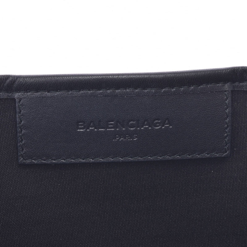 BALENCIAGA バレンシアガネイビーカバス S black Lady's canvas handbag A rank used silver storehouse