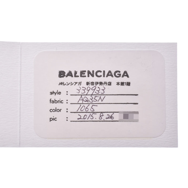 BALENCIAGA バレンシアガネイビーカバス S black Lady's canvas handbag A rank used silver storehouse