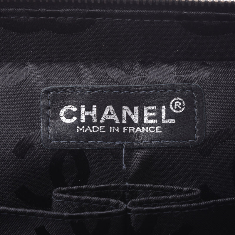 CHANEL CHANEL Choco Bar Chain Shoulder Black Silver Metal Fittings Women's Nylon Shoulder Bag B Rank Used Ginzo