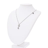 CHANEL Chanel here mark logo necklace 14 years model by color lady's rhinestone necklace AB rank used silver storehouse