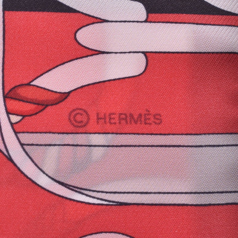 HERMES エルメス ツイリー 乗馬の装具一式/Panoplie Equestre コーラルピンク レディース シルク100％ スカーフ 未使用 銀蔵