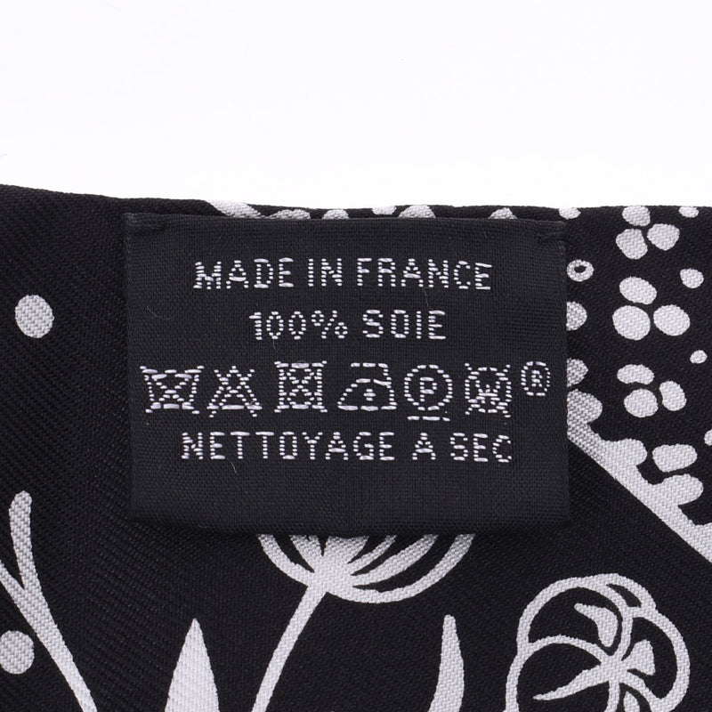 HERMES エルメス ツイリー レオパード/Les Leopards 黒/白 レディース シルク100％ スカーフ 未使用 銀蔵