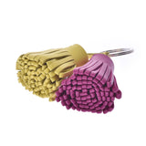 HERMES Hermes Carmen cheetah Uno DOS bag charm Rose purple / lime unisex leather key ring AB rank used silver storehouse