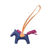 HERMES Hermes Rodeo PM Horse-shaped Blue Safir/Rose Purple/Sable A engraved (around 2017) Unisex Anyomi Milo Charm Unused Ginzo