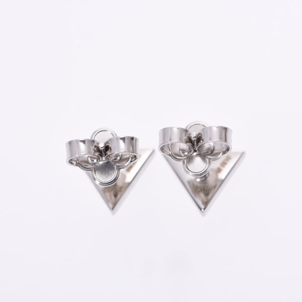 LOUIS VUITTON Louis Vuitton studs earrings essential V M63208 Lady's SV pierced earrings A rank used silver storehouse