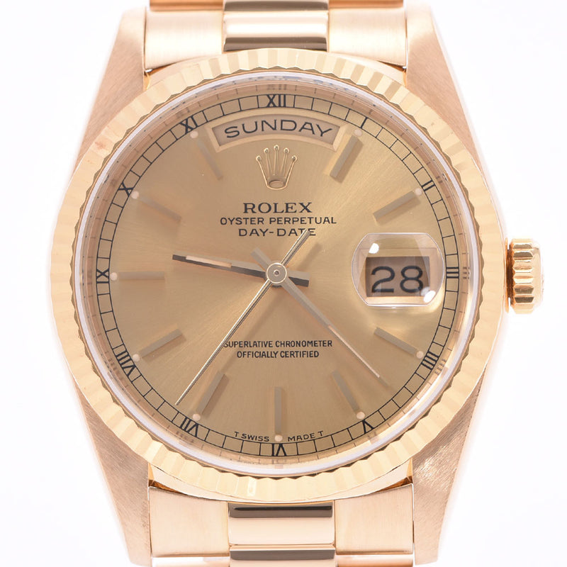 ROLEX Rolex: Deydet, 18238. Menz YG wristwatch, automatic winding, champagne, "A rank, used silver storehouse."