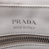 PRADA Prada diagram, 2WAY bag, white silver, silver metal fittings, 1BB113, lambskin, handbag, B-rank, used silver storehouse.