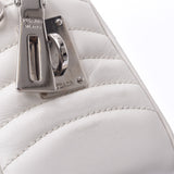 PRADA Prada diagram, 2WAY bag, white silver, silver metal fittings, 1BB113, lambskin, handbag, B-rank, used silver storehouse.