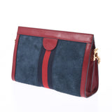 GUCCI Gucci Offdia Chain Bag Navy/Red Gold Hardware 503877 Ladies Leather Shoulder Bag Shindo Used Ginzo