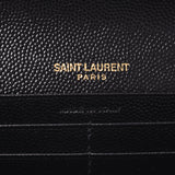 SAINT LAURENT Saint-Laurent flap wallet black gold metal fittings unisex leather long wallet-free silver storehouse