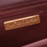 CARTIER Cartier, Mast, Double Flap, Bordeaux, Ladies, Reza, Reza, Razor, Sholder, B, B, used silver.