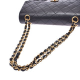CHANEL シャネル マトラッセ チェーンショルダーバッグ 二重蓋 黒 ゴールド金具 レディース ラムスキン ショルダーバッグ Bランク 中古 銀蔵