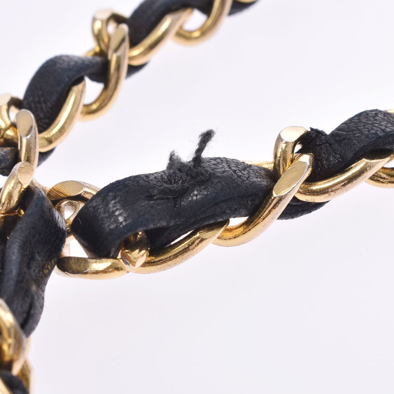 CHANEL シャネル マトラッセ チェーンショルダーバッグ 二重蓋 黒 ゴールド金具 レディース ラムスキン ショルダーバッグ Bランク 中古 銀蔵