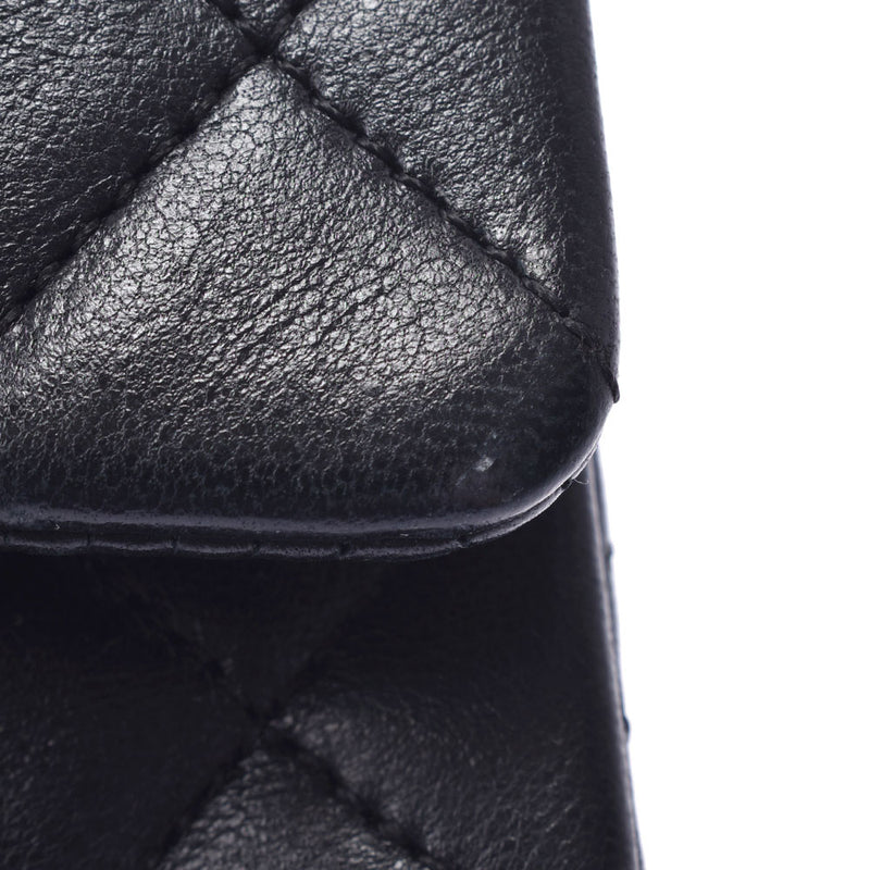 CHANEL シャネル マトラッセ チェーンショルダーバッグ 二重蓋 黒 ゴールド金具 レディース ラムスキン ショルダーバッグ Bランク 中古 銀蔵