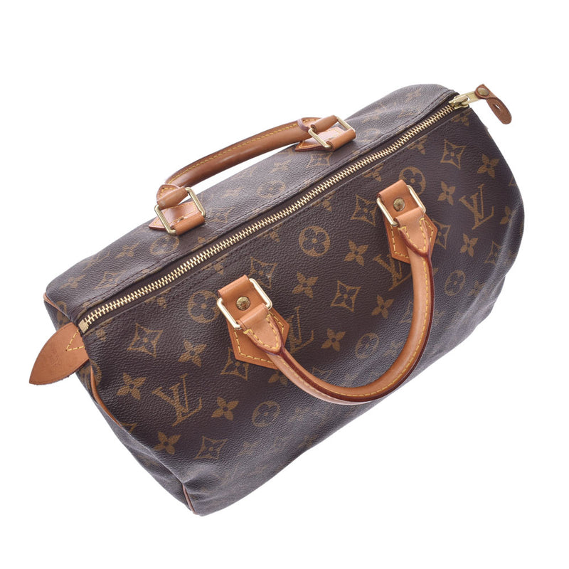 LOUIS Vuitton Louis Vuitton monogram Speedy 30 USA made Brown M41526 unisex monogram canvas handbag B rank used silver stock