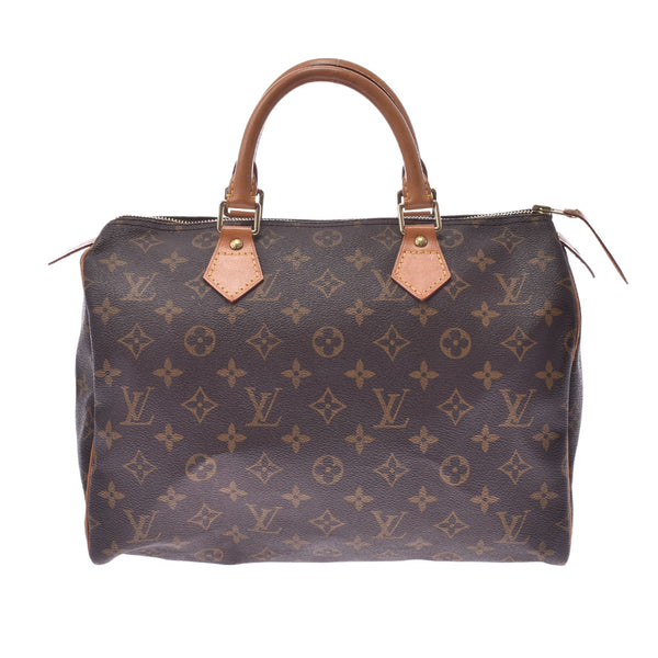 LOUIS Vuitton Louis Vuitton monogram Speedy 30 USA made Brown M41526 unisex monogram canvas handbag B rank used silver stock