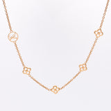 LOUIS VUITTON Flower Full Necklace Gold M68125 Unisex GP Necklace AB Rank Used Ginzo