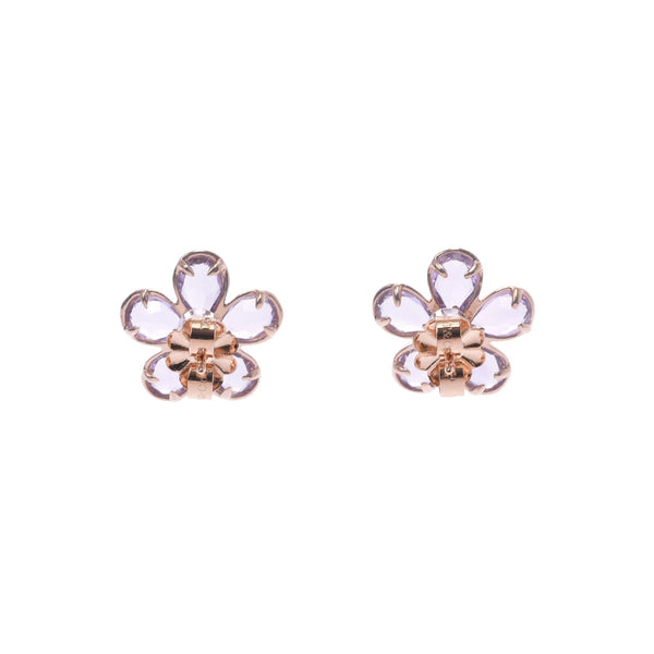 Tiffany & CO. Tiffany Garden Flower Amethyst / Diamond Women's K18PG Earrings A-Rank Used Silgrin