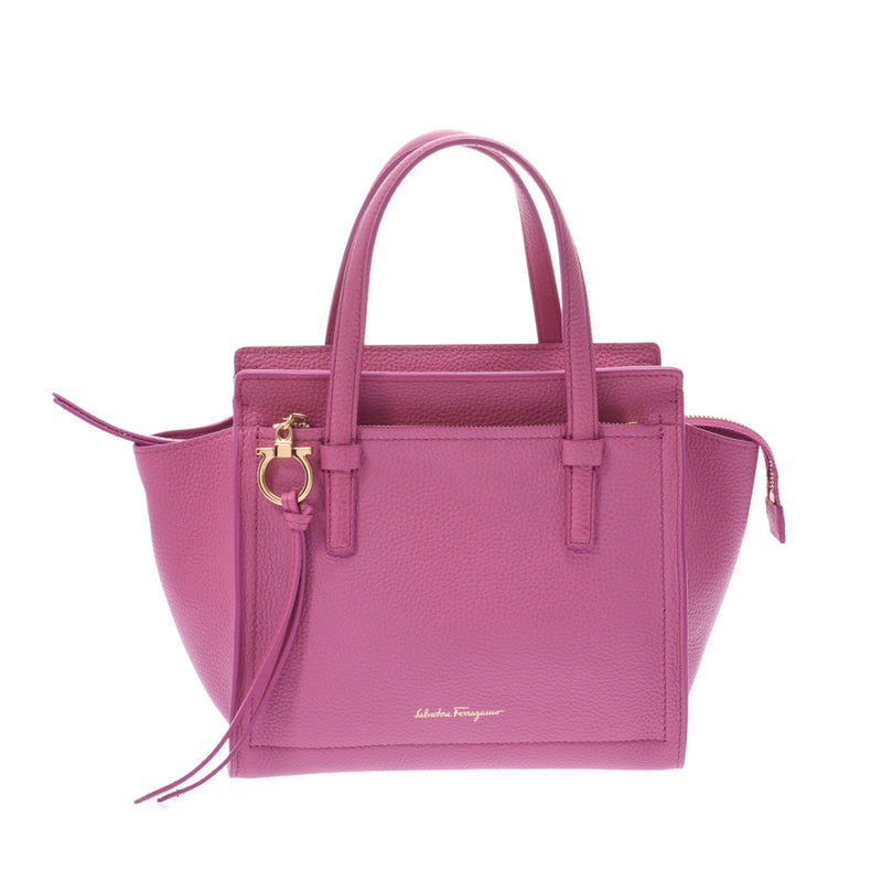 Salvatore Ferragamo Ferragamo Amy 2way Bag Pink Women's Leather Tote Bag A Rank Used Silgrin