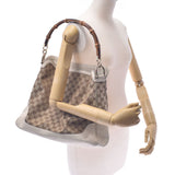 GUCCI Gucci Beige / Ivory 282315 Women's Bamboo GG Canvas Leather 2way Bag AB Rank Used Sinkjo