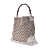 GUCCI Gucci Beige / Ivory 282315 Women's Bamboo GG Canvas Leather 2way Bag AB Rank Used Sinkjo