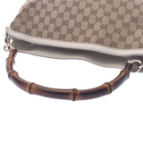 GUCCI Gucci Beige / Ivory 282315 Women's Bamboo GG Canvas Leather 2way Bag AB Rank Used Sinkjo