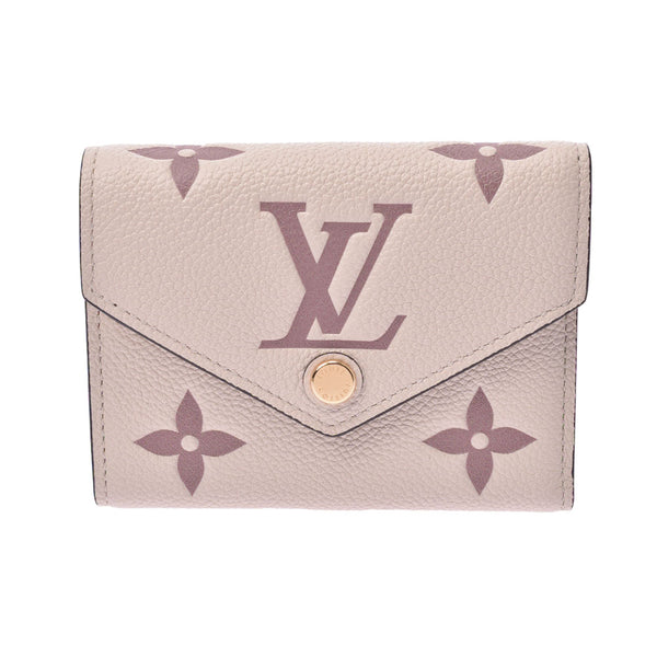 Louis Vuitton Louis Vuitton Monogram Amplit Portfoille Victorine Bicolor Gold Bracket M80086 Unisex Monogram Anplant Three Folded Wallet New Sanko