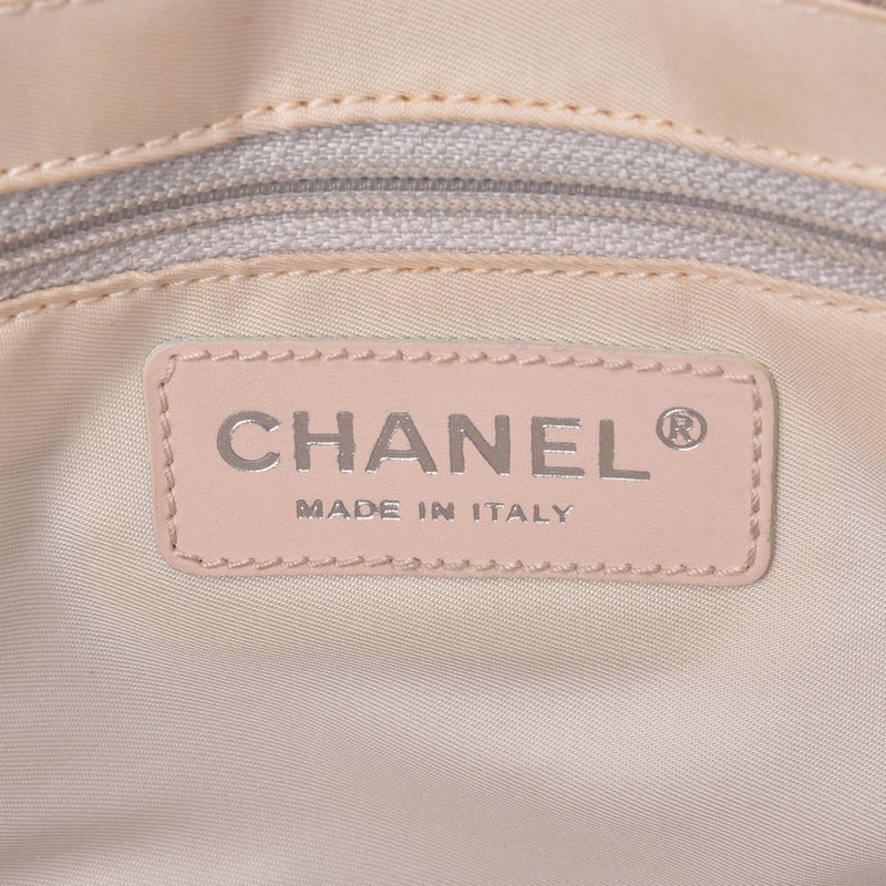CHANEL Chanel New Travel Line Tote PM Champagne Gold Ladies Nylon/Leather Handbag B Rank Used Ginzo