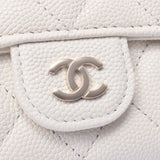 CHANEL Chanel White A80799 Ladies Caviar Skin Coin Case A Rank Used Ginzo