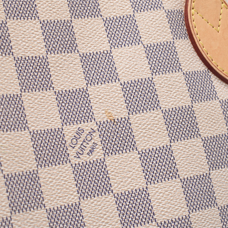 LOUIS VUITTON路易威登Azur Neverfull MM老白N51107女士Damier Azur帆布手提袋B等级二手Ginzo