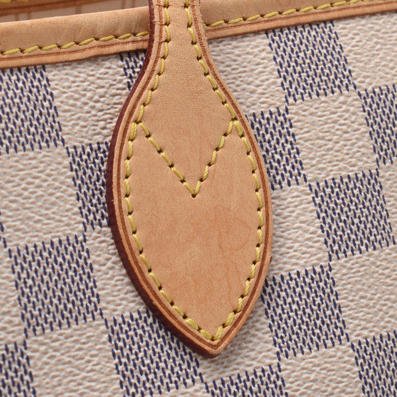 LOUIS VUITTON路易威登Azur Neverfull MM老白N51107女士Damier Azur帆布手提袋B等级二手Ginzo