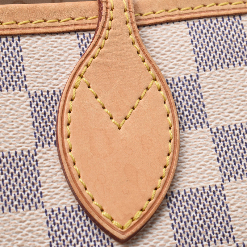 LOUIS VUITTON路易威登Azur Neverfull MM老白N51107女士Damier Azur帆布手提袋B等级二手Ginzo