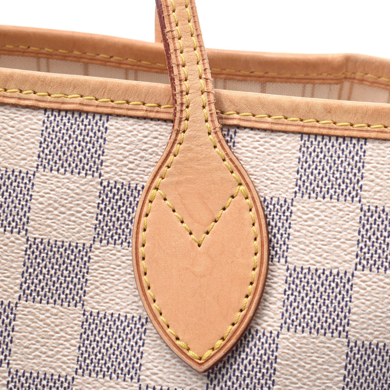 LOUIS VUITTON路易威登Azur Neverfull MM老白N51107女士Damier Azur帆布手提袋B等级二手Ginzo